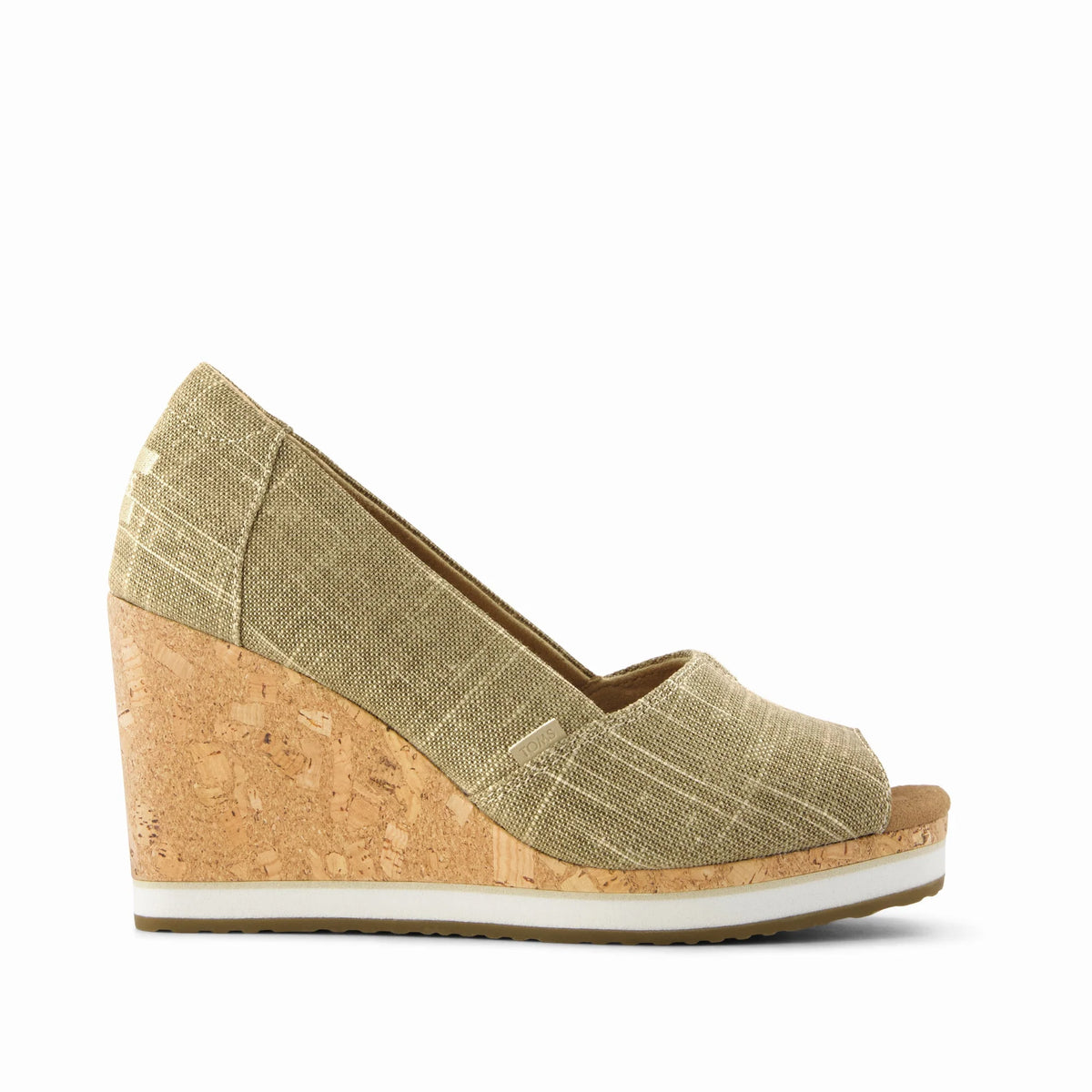 Womens Essential Wedge Gold Shimmer Crosshatch
