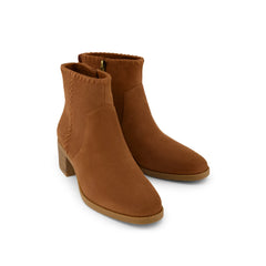 Womens Delilah Heeled Boot Water Repellent Amber Brown Suede