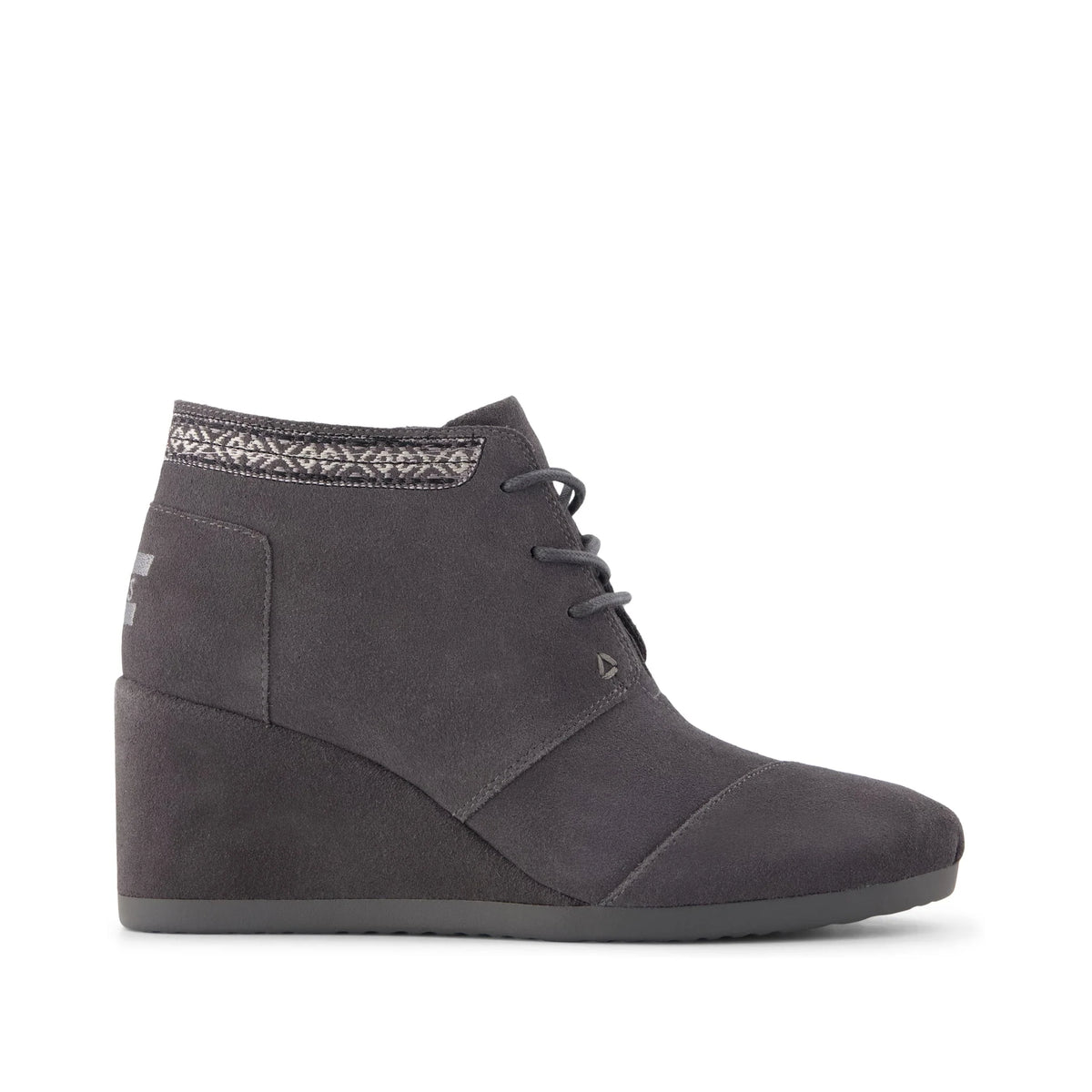 Womens Desert Wedge Ankle Bootie Forged Iron Suede