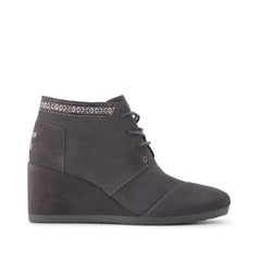 Womens Desert Wedge Ankle Bootie Forged Iron Suede