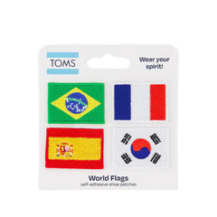 World Flag Adhesive Shoe Patches: Brazil, France, Spain, South Korea