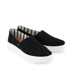 Womens Asher Platform Slip On Sneaker Black Canvas