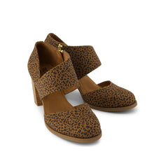 Womens Milan Nova Heel Toffee Leopard Print