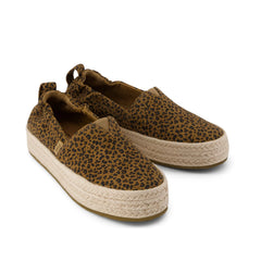 Valencia Platform Kids Espadrille Toffee Leopard Print