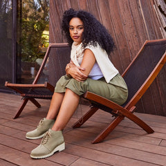 Maude Lace Up Dune Suede Wedge Boot