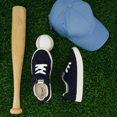 Cruz Lace-Up Navy Heritage Canvas Kids Sneaker