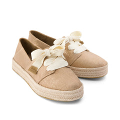 Womens Carolina Lace-Up Espadrille Bronze Crosshatch Suede