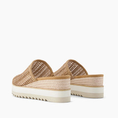Womens Diana Mule Wedge Sandal Bronze Deco Basket Weave