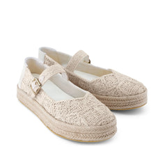 Womens Carolina Mary Jane Espadrille Undyed Floral Raffia