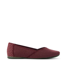 Womens Gemma Flat Burgundy Engineered Knit