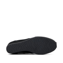 Womens Desert Wedge Ankle Bootie Black Suede