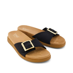 Womens Marin Slide Sandal Black Canvas