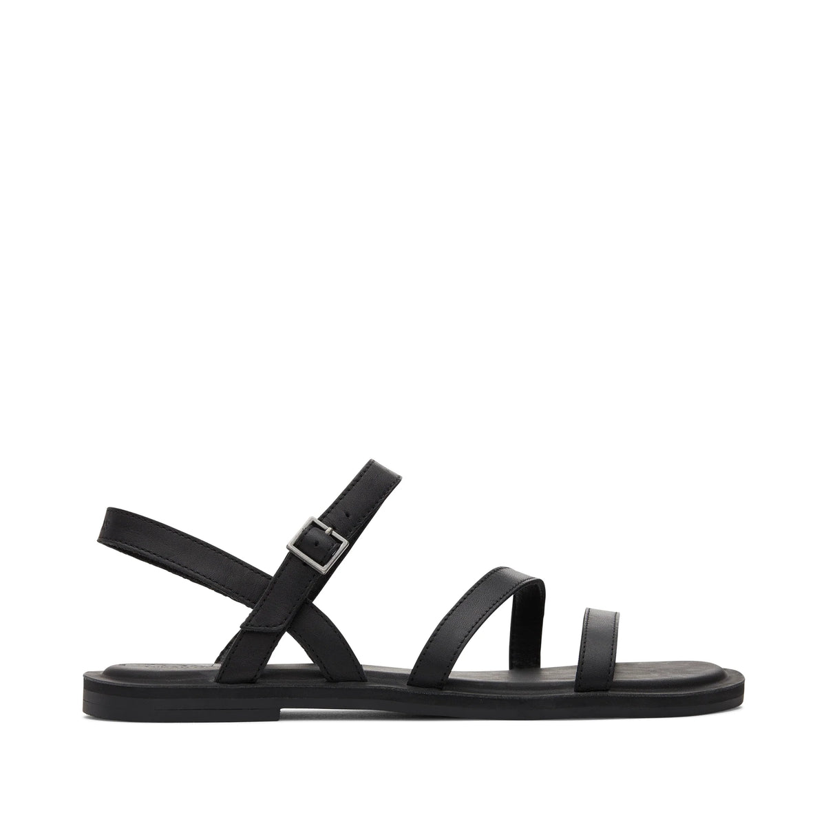 Kira Black Leather Strappy Sandal