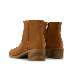 Womens Delilah Heeled Boot Water Repellent Amber Brown Suede