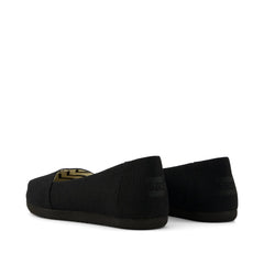Womens Alpargata Ballet Flat All Black Heritage Canvas