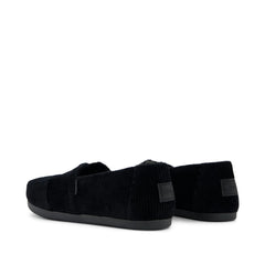 Womens Alpargata Classic Black Velvet Faux Fur