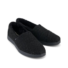 Womens Alpargata Plus Black Metallic Faux Fur