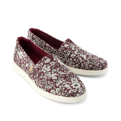 Womens Alpargata Plus Burgundy Floral Print