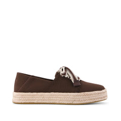 Womens Carolina Lace-Up Espadrille Hot Cocoa Deco Stitch