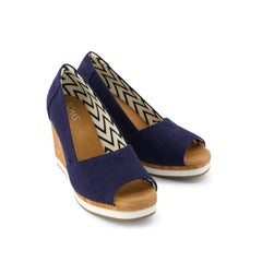 Womens Essential Wedge Navy Heritage Canvas