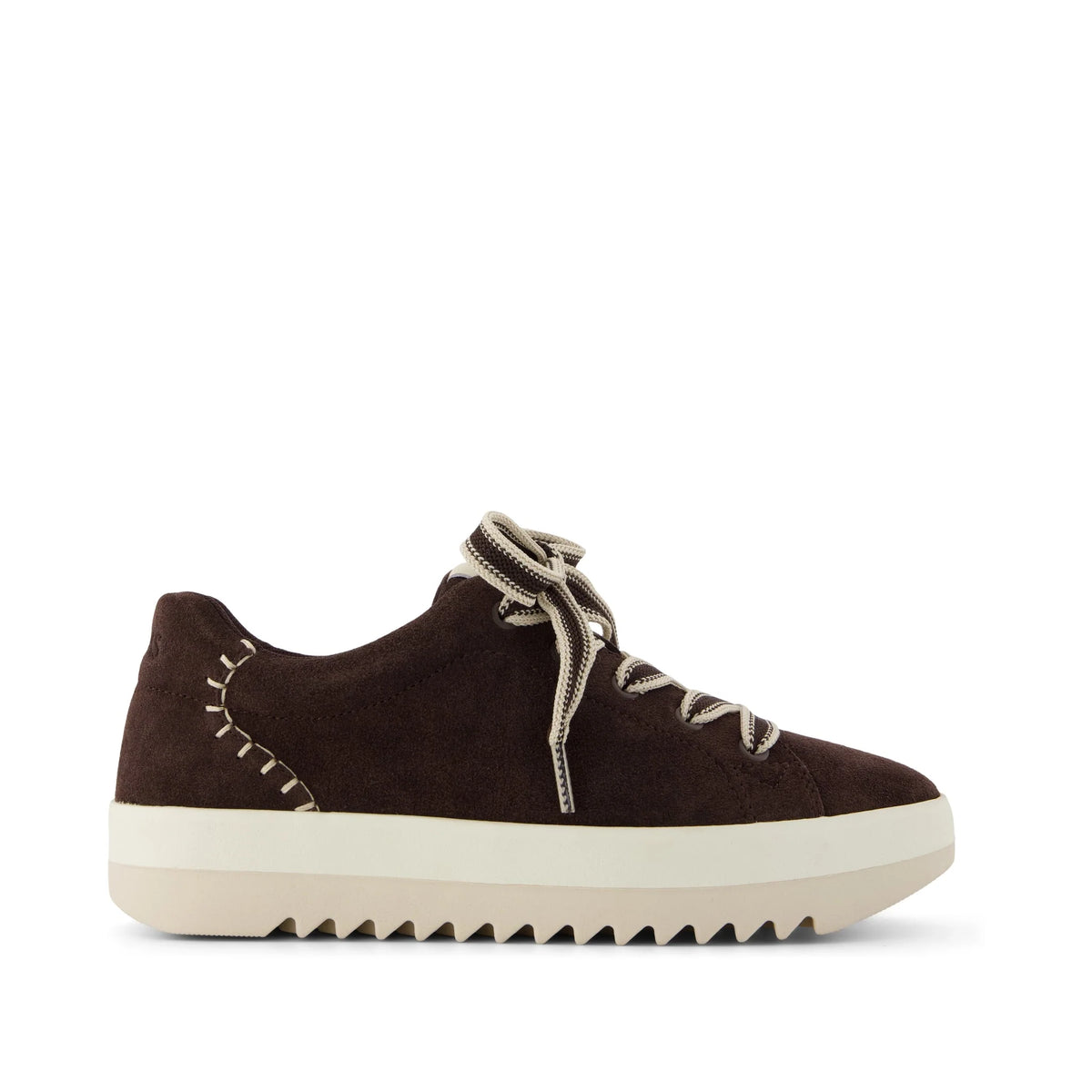 Womens Rea Lace-Up Platform Sneaker Chocolate Brown Suede