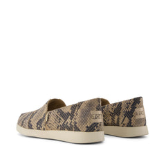 Womens Alpargata Plus Taupe Snake Print Suede