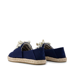Carolina Lace-Up Kids Espadrille Navy Beachside Woven