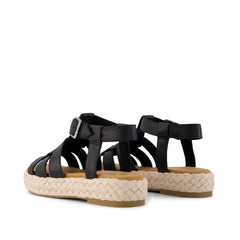 Womens Jac Fisherman Sandal Black Leather
