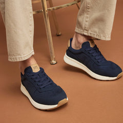 TRVL Lite Retro Runner Navy Water Repellent Sneaker