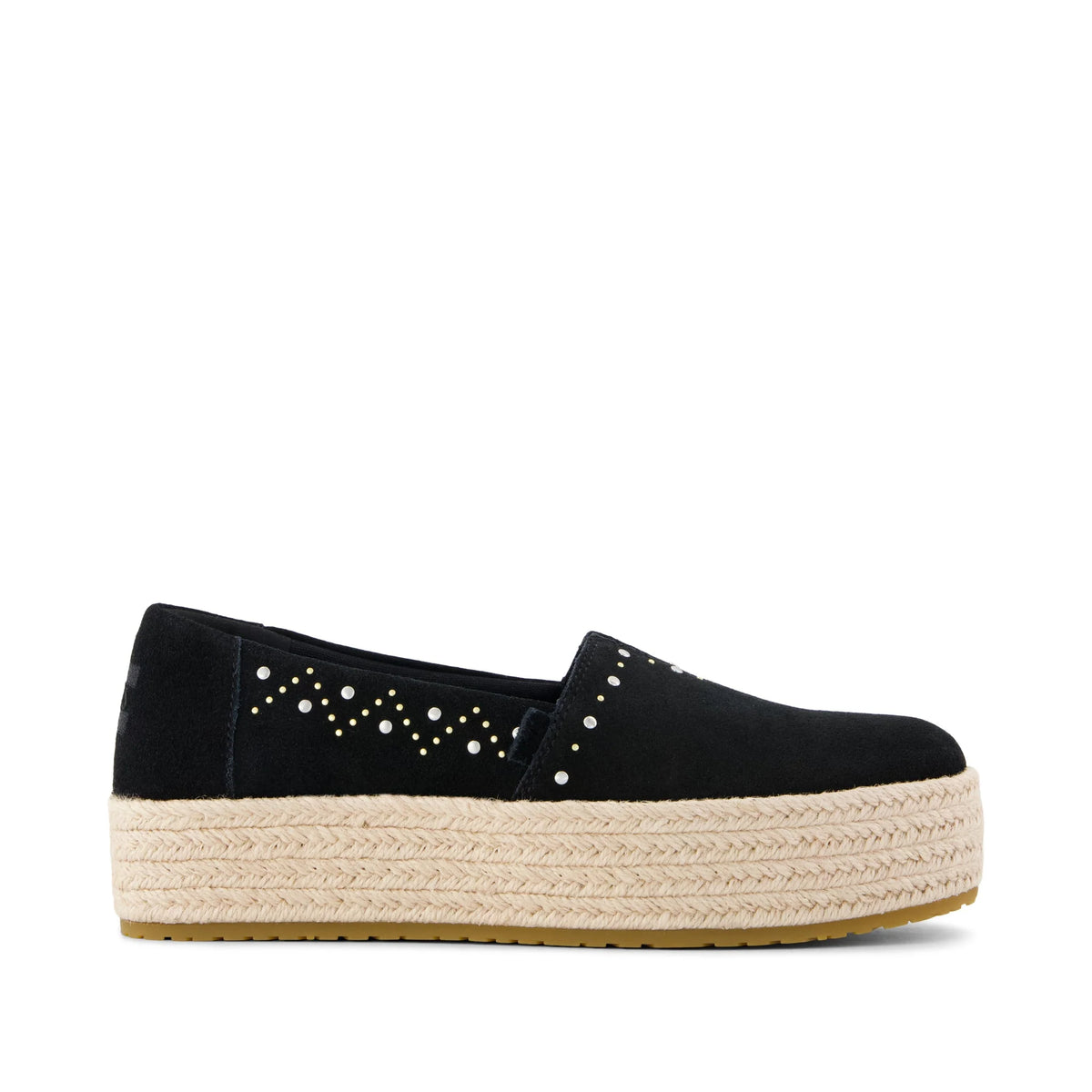 Womens Valencia Platform Espadrille Black Suede