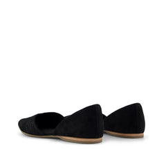 Womens Gemma D'Orsay Flat Black Croc Microsuede