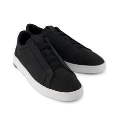 Mens TRVL Lite Miles Lace-Up Sneaker Water Resistant Black Leather