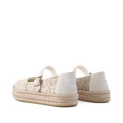 Womens Carolina Mary Jane Espadrille Undyed Floral Raffia
