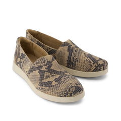 Womens Alpargata Plus Taupe Snake Print Suede