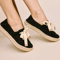 Womens Carolina Lace-Up Espadrille Black Suede