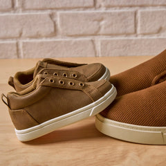 Toddler Shoe Cruz Mid Toddler Slip On Shoe Toffee Microsuede
