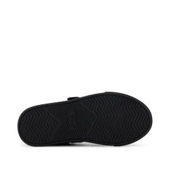 Cruz Double Strap Kids Sneaker Black Microsuede