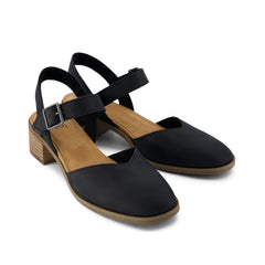 Jaclyn Black Leather Heel