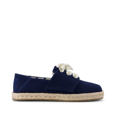 Carolina Lace-Up Kids Espadrille Navy Beachside Woven