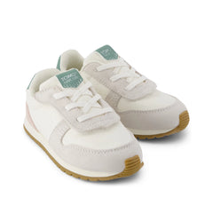 TRVL LITE Retro Runner Toddler Sneaker Water Repellent Multi Egret Vintage Twill