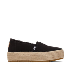 Valencia Black Canvas Platform Espadrille