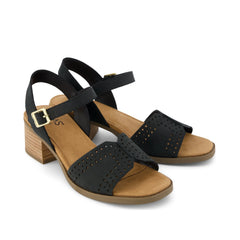 Womens Eloise Sandal Black Perforated Leather