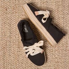 Carolina Lace-Up Espadrille Black Beachside Woven