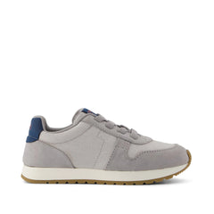 TRVL LITE Retro Runner Kids Sneaker Water Repellent Drizzle Grey Vintage Twill