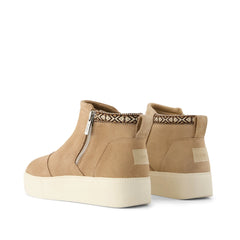 Womens Percy Mid Platform Sneaker Water Resistant Mid Taupe Suede