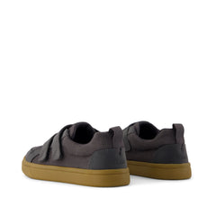Cruz Double Strap Kids Sneaker Forged Iron Deboss Suede