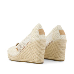 Womens Essential Wedge Natural Moroccan Crochet