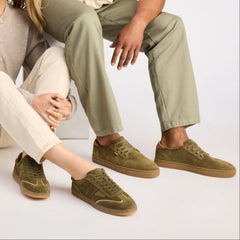 Mens Carlo 2.0 Lace-Up Sneaker Military Olive Perforated Suede
