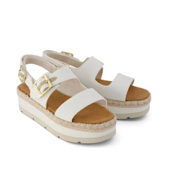 Womens Giana Flatform Sandal White Woven