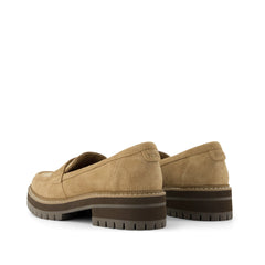 Womens Cara Loafer Toffee Suede with Studs
